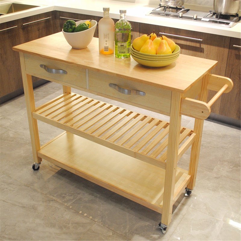 Ashantee Wood Kitchen Cart, Natural