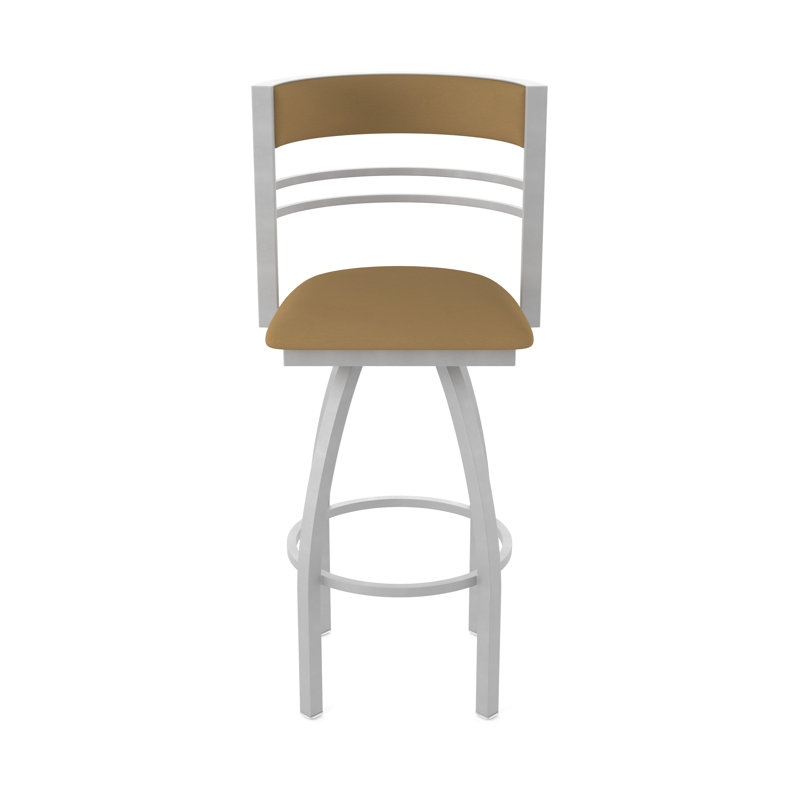 Hunter Swivel Stool, Tabouret de bar (siège d'une hauteur de 30 po), Vinyle - Canter, Nickel anodisé
