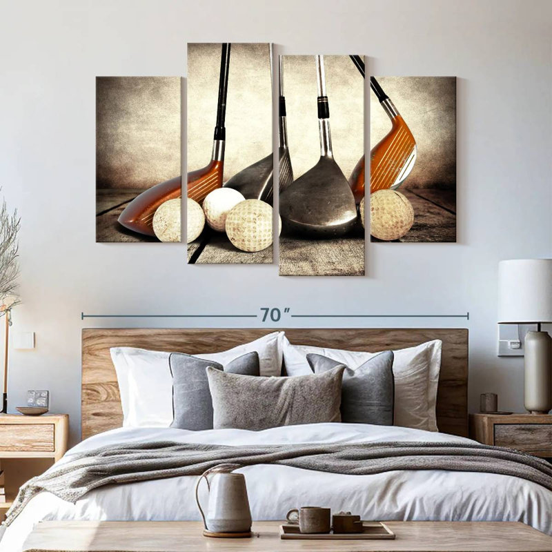 " Golf Sets " 4 Piece Art Set, 42" H x 68" W x 1.25" D