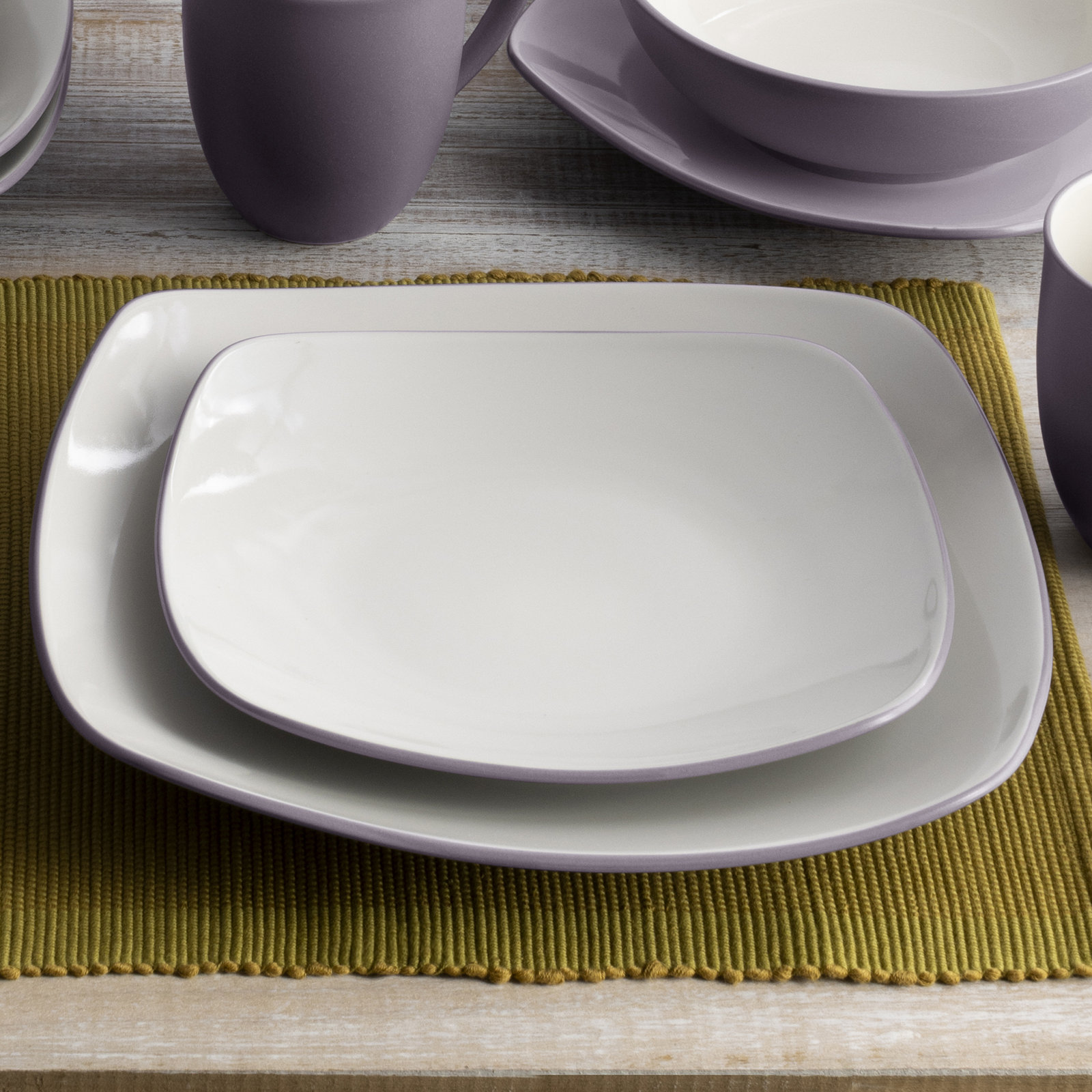 Noritake Colorwave Square 4-Piece Place Setting, Service for 1, Plum