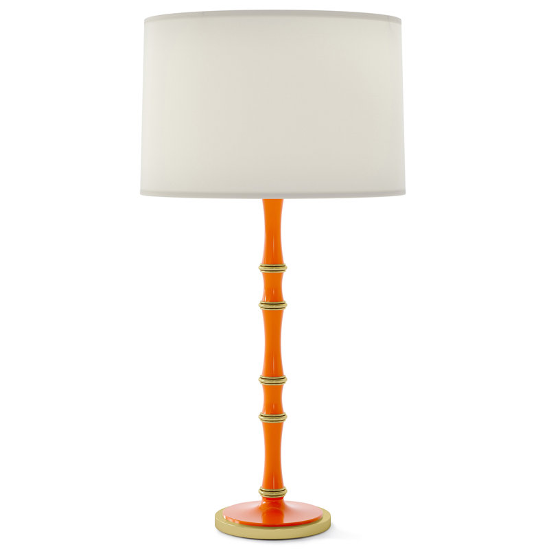 Lampe de table en métal Kane, Citrouille vernie, Blanc, Laiton moderne