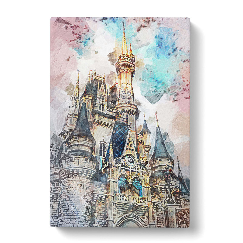 Magic Kingdom in Orlando Florida in Abstract - Wrapped Canvas Painting Print, 91cm H x 60cm W x 3cm D