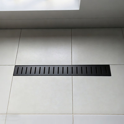 24 Inch Linear Shower Drain With Removable Capsule Pattern Grate Stainless Steel Shower Floor Drain Rectangular Bathroom Drain With Adjustable Leveling Feet And Hair Strainer
