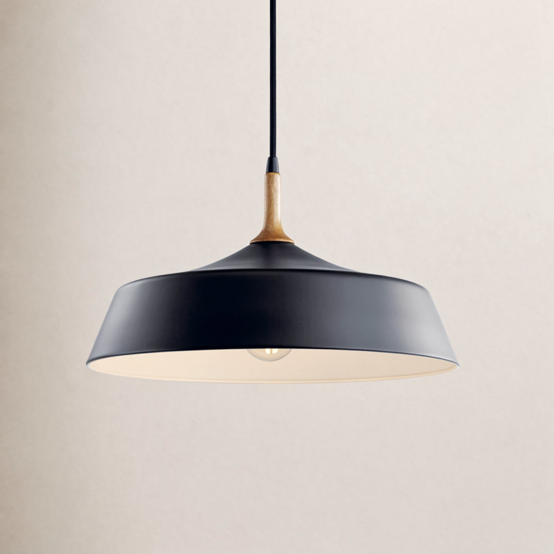 Edmar 1 - Light Single Pendant, Black/Wood