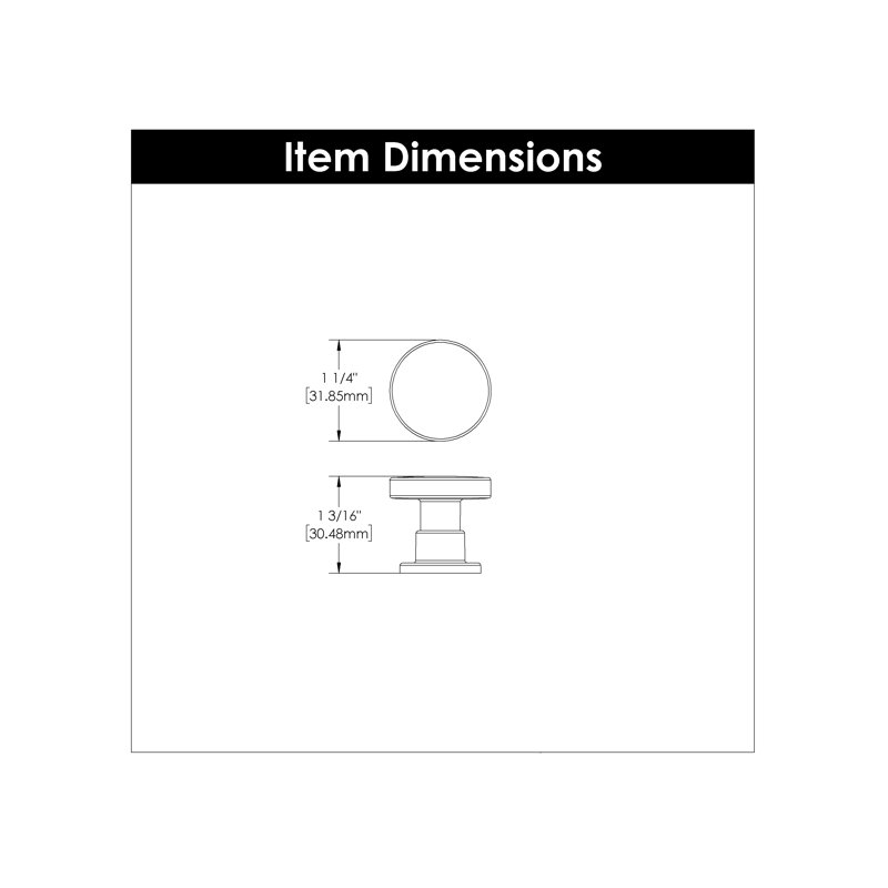 Urbane Collection Knob 1-1/4 Inch Diameter, Champagne Bronze
