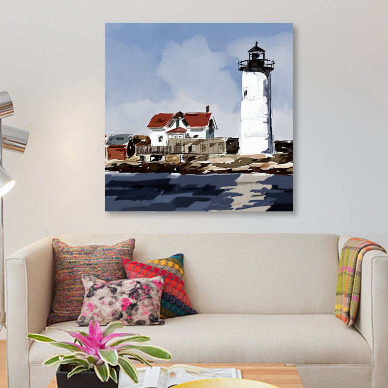 «Lighthouse Scene VI», reproduction sur toile, H 18 po x l 18 po x P 1,5 po, Toile tendue, Pas de tapis