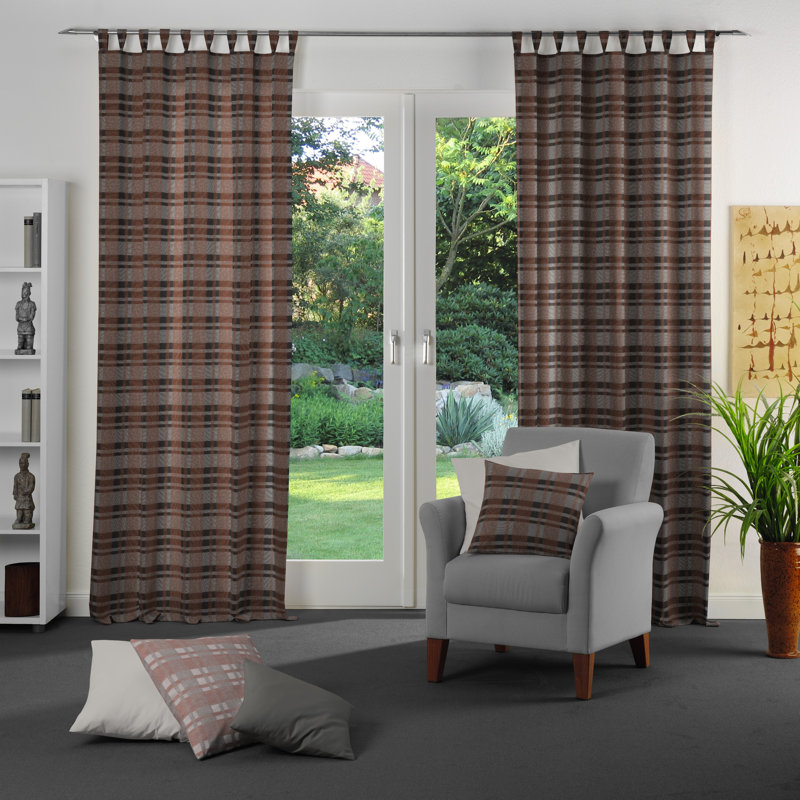 Devore Room Darkening Single Panel, 175cm H x 132cm W, Grey/Brown/Black