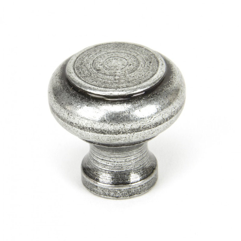 Regency 30mm Diameter Round Knob, Pewter Patina