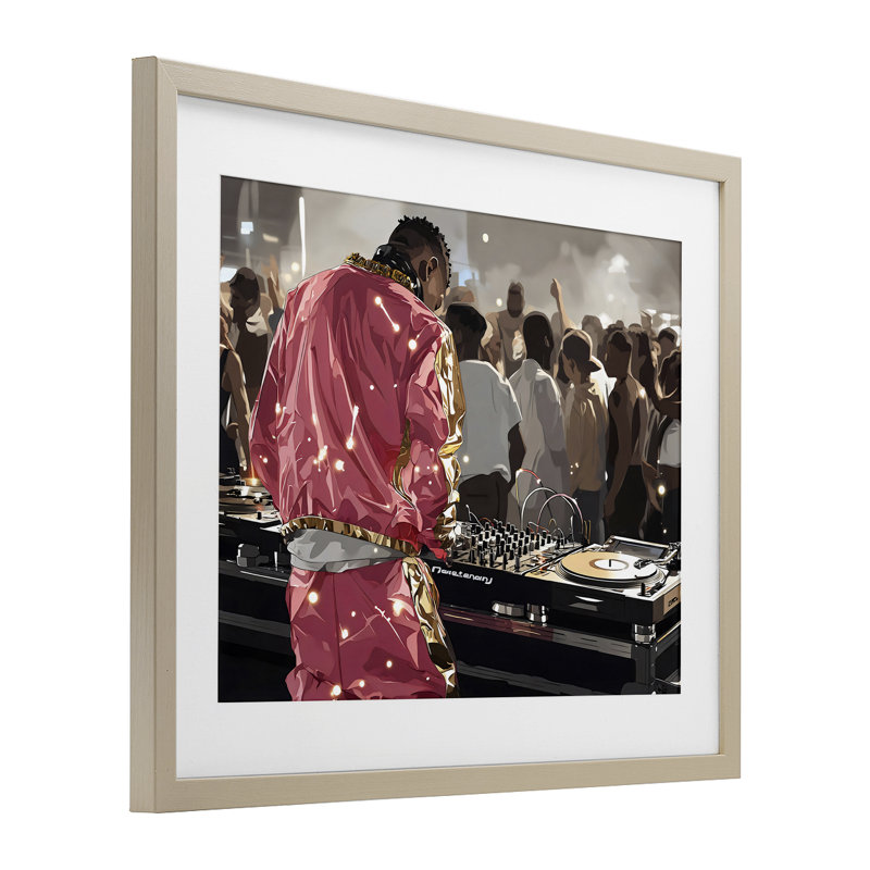 «DJ Performance At Nightclub», reproduction sous verre, conception de Franklyn Gregory, 17 x 21