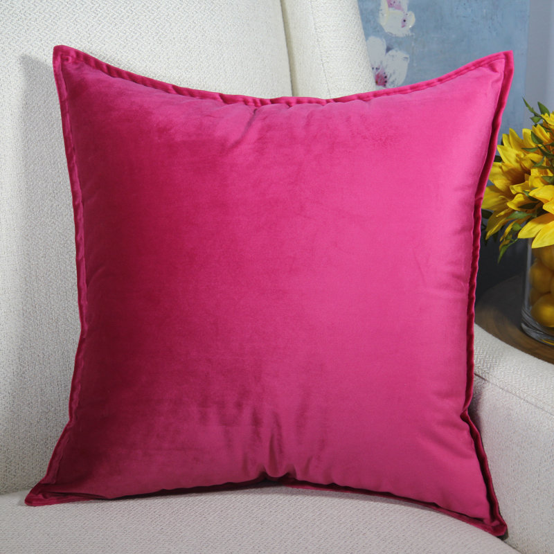 Velvet Pillow Cover, Hot Pink, Square 22"