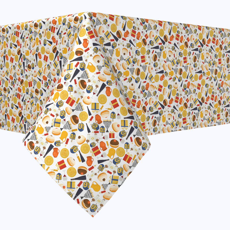 Geometric Hanukkah Tablecloth, 60" x 60", Hanukkah Celebration Essentials