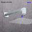 Bras de douche mural carré en laiton 12 po Topcraft, composants de douche universels pour pomme de douche à effet pluie-90579358