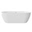 63" Freestanding Solid Surface Bathtub, Luxury Engineered Stone Resin Freestanding Soaking Bathtub With Overflow And Pop-Up Drain For Contemporary Bathroom, Glossy White