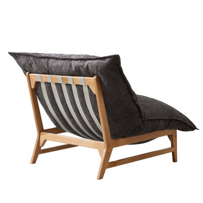 Fauteuil surdimensionné en chenille, fauteuil à billes de style canapé moderne, gris anthracite