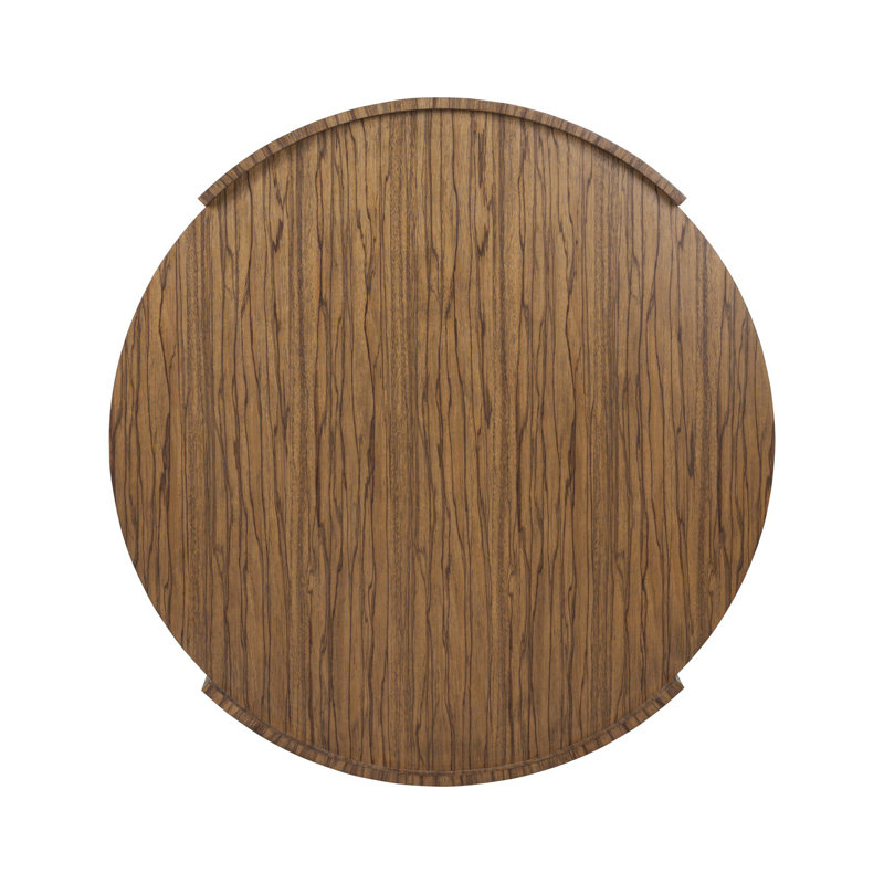 Damari Round Coffee Table-Medium Brown Limba