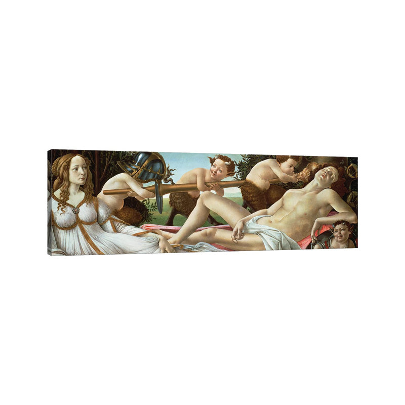 Venus And Mars, C.1485 by Sandro Botticelli - Wrapped Canvas Panoramic Painting, 30.48 cm H x 91.44 cm W x 1.91 cm D