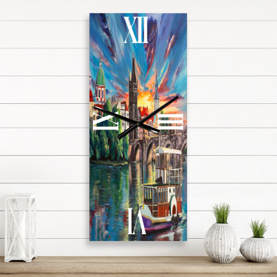 Cityview of Prague by Sunset - Horloge murale pour enfants
