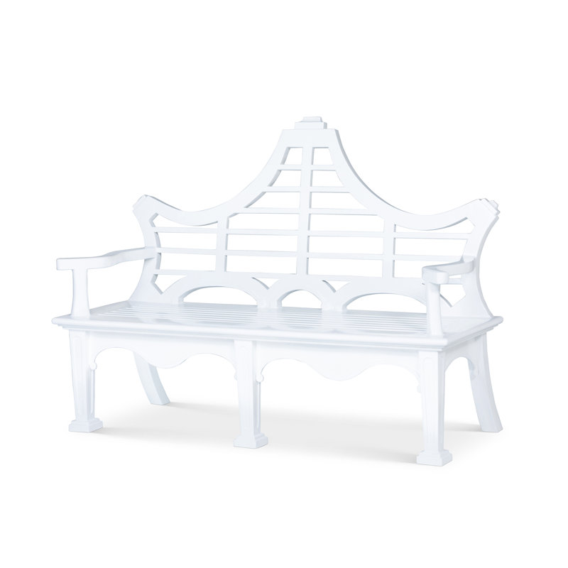 Bay Lake Garden Bench, Jet Black, Hydrangea White