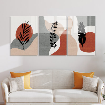 3 Piece No Frame Print Set on Glass