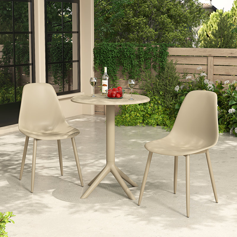 Athens 2 - Person Patio Dining Set with Round Table, Tan