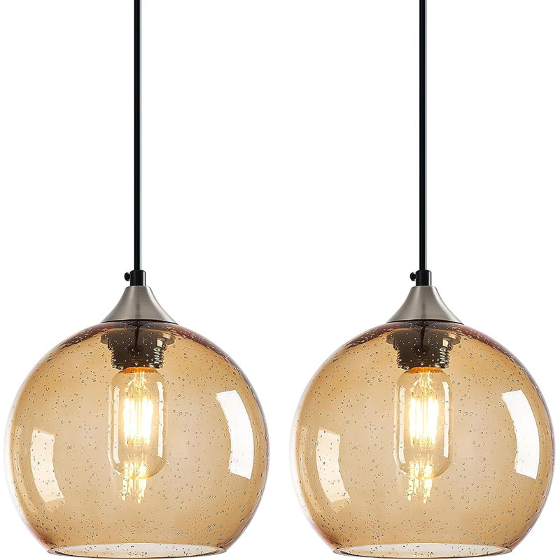 Light Brown Glass Chandelier, Antique Bronze