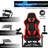 Anman Adjustable Reclining Ergonomic Faux Leather PC & Racing Game Chair in Black/Red