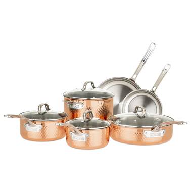  Matfer Bourgeat 8 Piece Copper Cookware Set, Professional Grade  with Stainless Steel Lining : Home & Kitchen