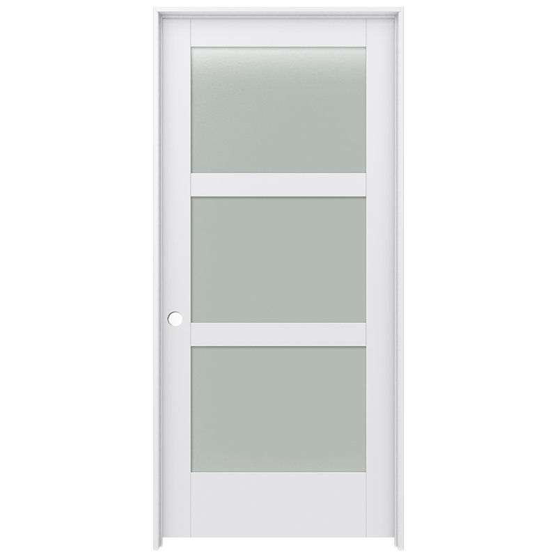 Porte intérieure pré-montée en verre givré MODA 3-Lite, 36 po x 80 po, Gauche