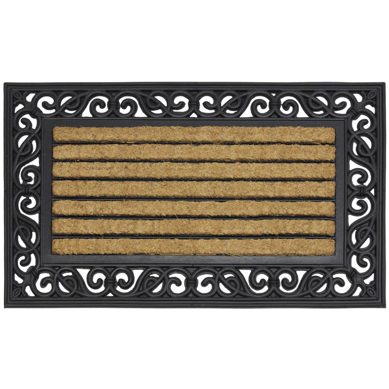 Alais Heavy Duty Coir Door Mat Rectangle Rubber Non-Slip Rattan Door Mat 45 x 75cm