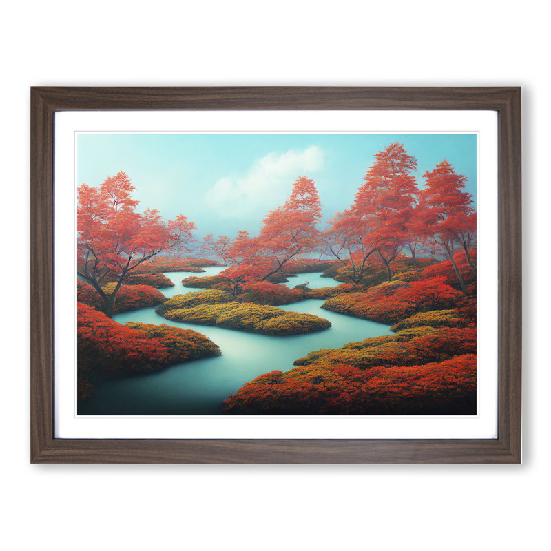 Ethereal Forest - Framed Print, 46cm H x 64cm W x 2cm D, Walnut