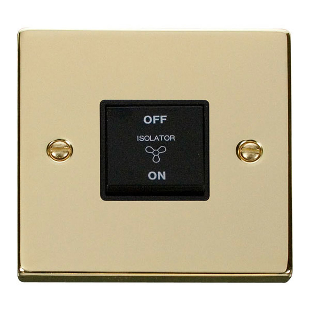 Polished Brass 10A 3 Pole Fan Isolation Switch