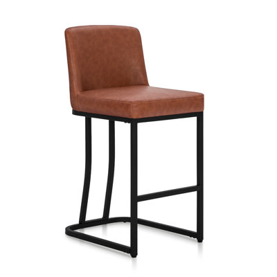 Seese Upholstered Counter Stool with Metal Frame