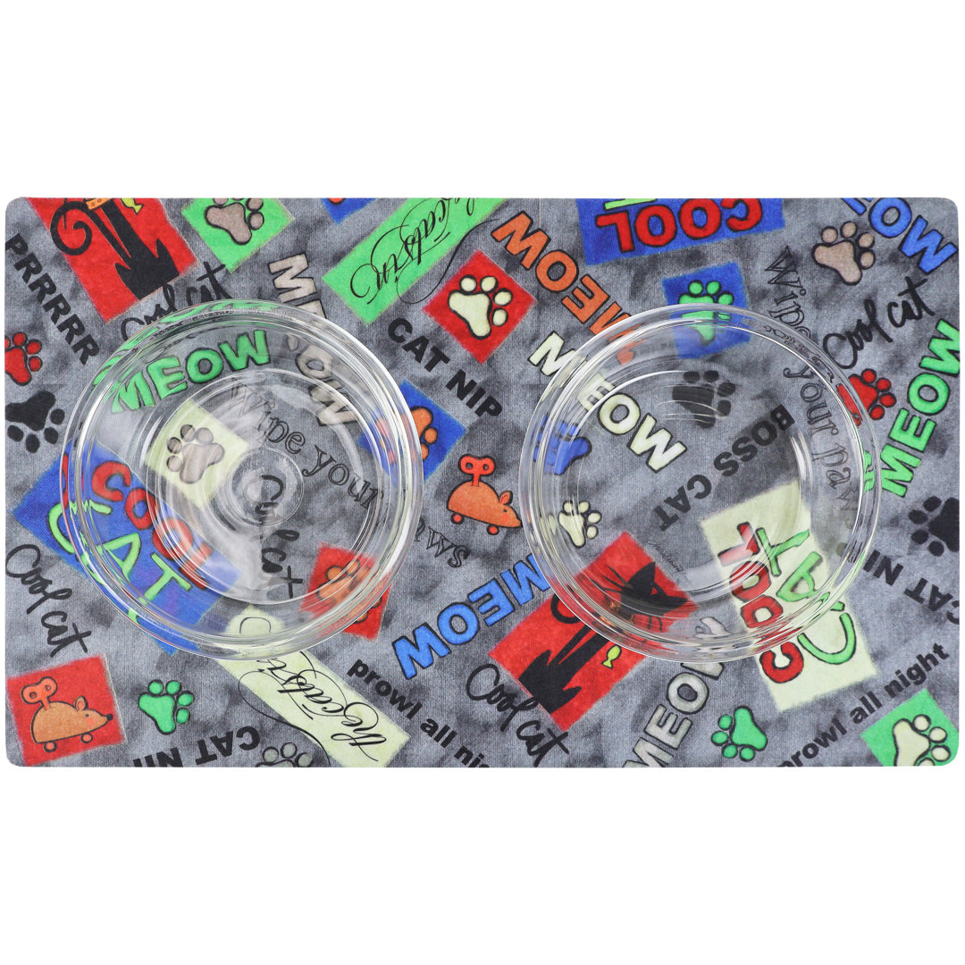 Cat Bowl Placemat - Absorbent/Waterproof/Machine Washable Drymate