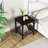 A Lightweight And Portable Coffee Table Set Of Three Pieces, With A Wood-grain Tabletop And A Black Metal Structure,unique Mesh Design For Storage Space, Simple Living Room Table Set With An Extremely High Cost Performance-1399046245