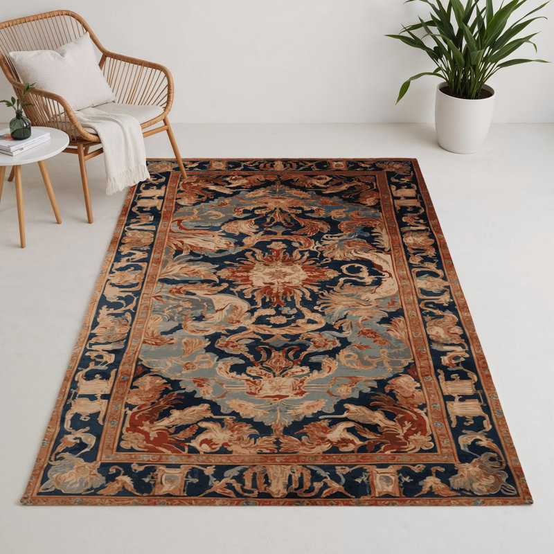 Tapis d'intérieur et d'extérieur brun français, Rectangle 5 pi x 7 pi