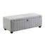 Banc contemporain avec espace de rangement en tissu bouclé et contreplaqué gris-1978706062