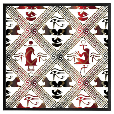 Pakswith Egyptian Hieroglyphs In Red & Black - Single Picture Frame Print