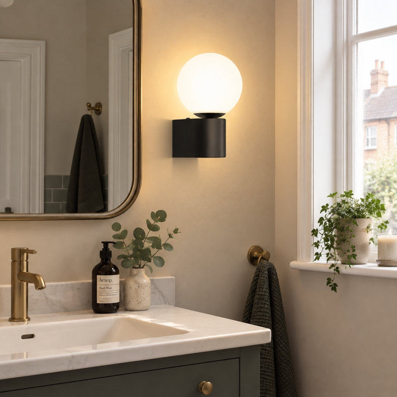 Shalesha 1-Light Black Armed Sconce