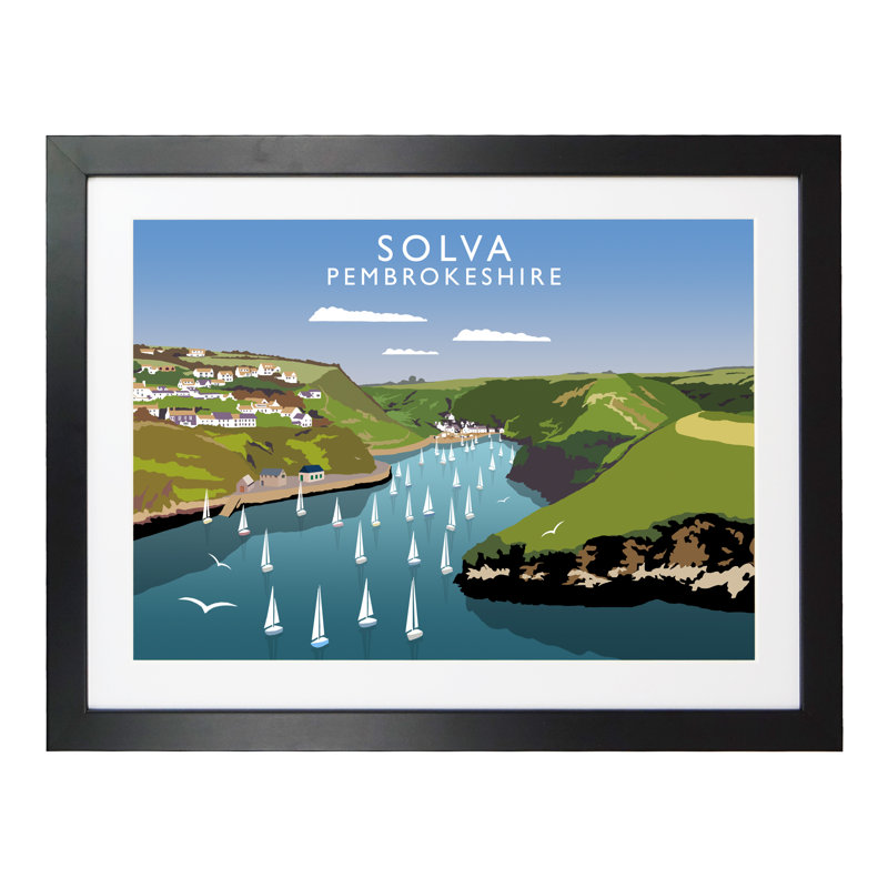 Solva by Richard O'Neil - Print, Black Wood Frame, 33.5 cm H x 43.5 cm W x 2.2 cm D