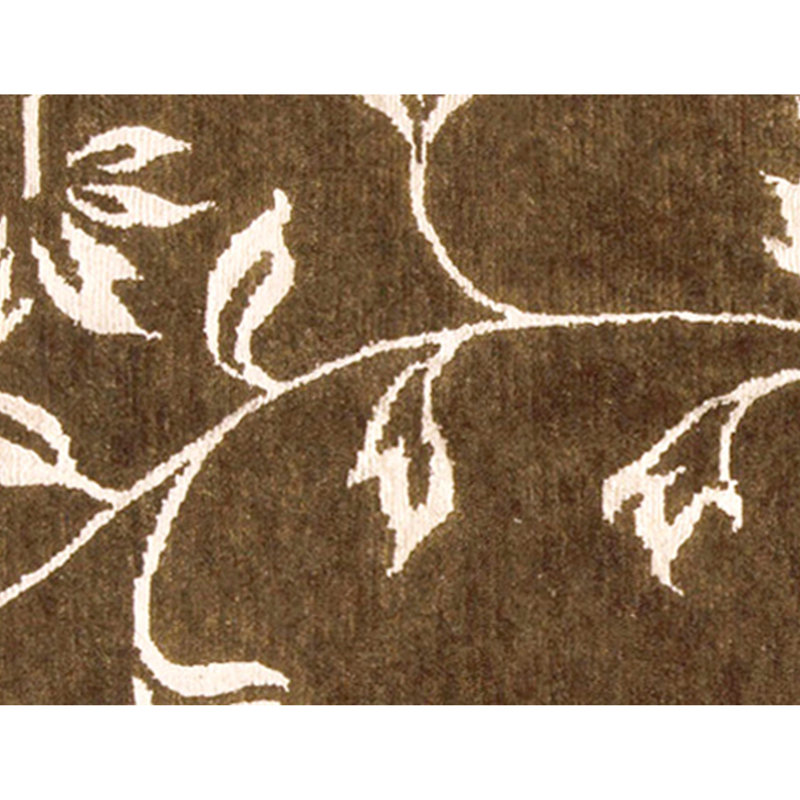Hand Knotted Area Rug in Brown/Golden Brown