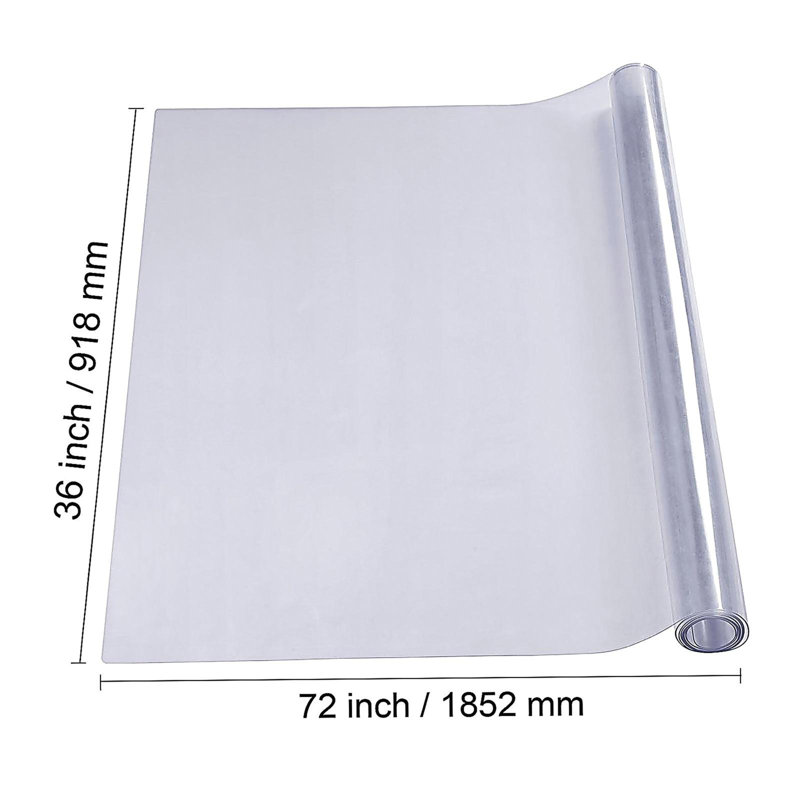 Housse de protection pour table transparente, housse de table 36 po x 72 po, nappe en plastique PVC de 1,5 mm d'épaisseur, protection de bureau imperméable pour bureau, table basse, table de salle à manger