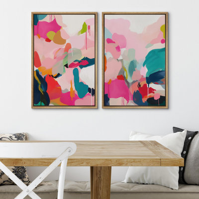 " Grunge Tan White " 2 - Pieces on Canvas