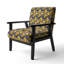 Chaise avec accoudoirs rembourrée Mid-Century Maelin - Golden Palm Leaves III