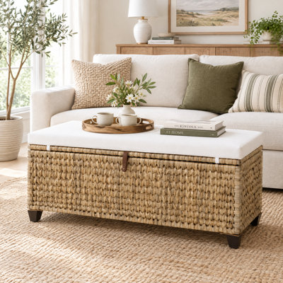 Banc de rangement en osier synthétique