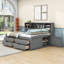 Lit de jour en bois Nagaji avec lit gigogne simple et tablettes-1773857194