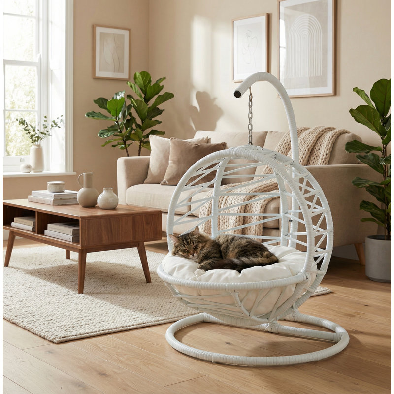 Lit pour chat avec coussin Hazel, Blanc