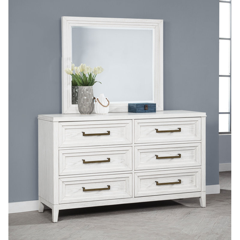 Commode 6 tiroirs avec miroir Loane