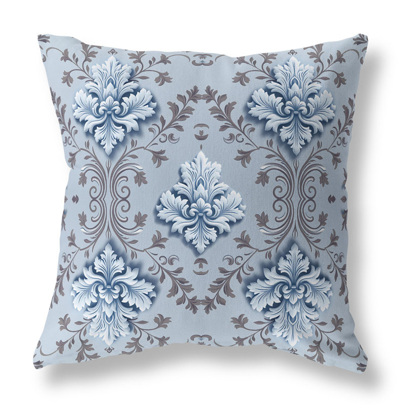 Indoor / Outdoor Square Cushion, 41cm H x 41cm W, Blue/Brown