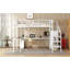 Lit mezzanine double avec bureau en L et port USB, lit mezzanine en métal avec garde-robe et tablette réglable, lit mezzanine haut avec DEL pour enfants, adolescents, adultes-1754717884