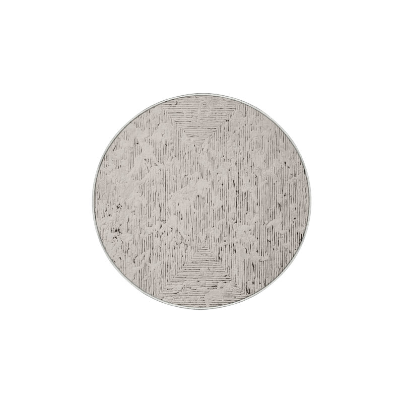 Machine Washable Beige Area Rug, Round 7'